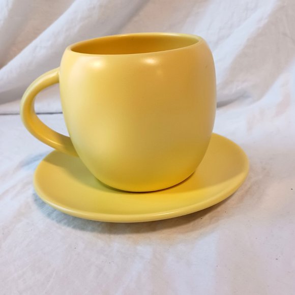 Rae Dunn Memaw Grandma Sunny Yellow Tea Coffee Mug Black Writing Cup and Saucer - Picture 4 of 12